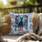 Doberman Black & Rust Pillow - Cozy winter dog throw pillow, holiday home decor, guardian dog accent