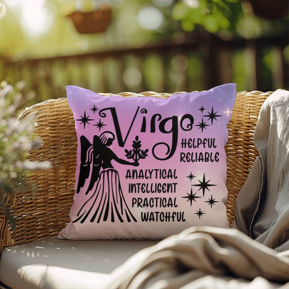 Virgo Indoor/Outdoor Pillow – Zodiac Astrology Decor, Boho Accent for Home & Patio