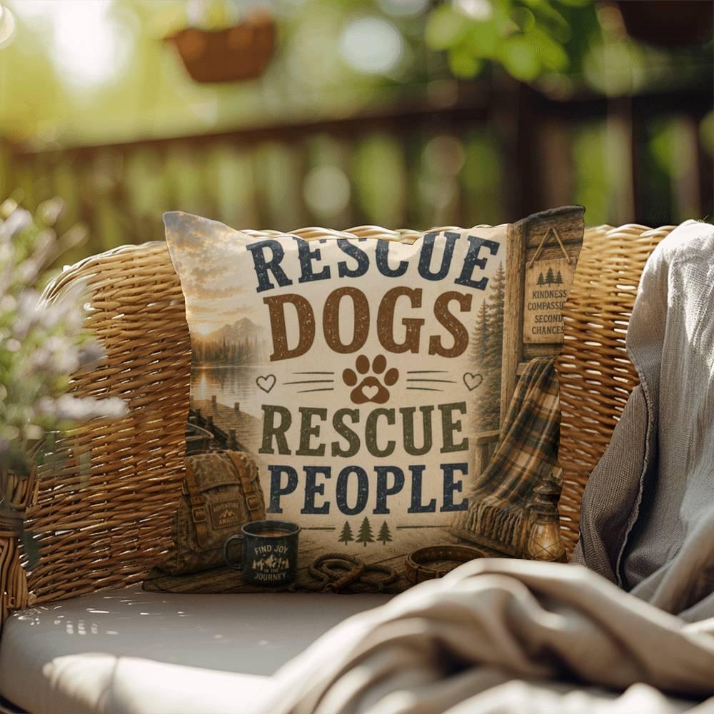 Shop our premium rescue dogs rescue people throw pillow from MySisterIsASurvivor.
