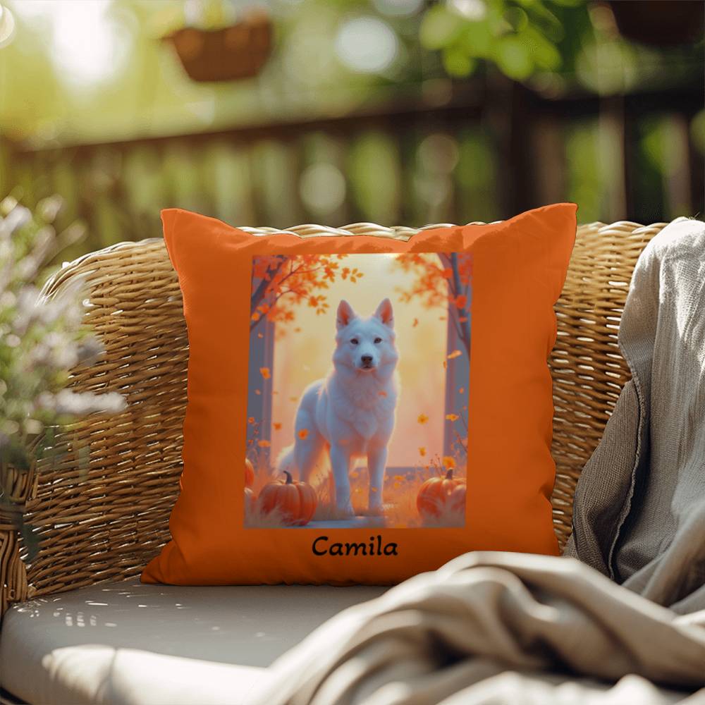 White German Shepherd pillow, personalized indoor outdoor GSD cushion, durable accent - MySisterIsASurvivor
