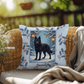 Husky Black Pillow - Winter Husky pillow, indoor dog throw, cozy seasonal home accent