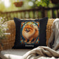 Pomeranian (Red Sable) Indoor/Outdoor Pillow - Personalized Stained Glass Dog Tribute & Comfort Gift