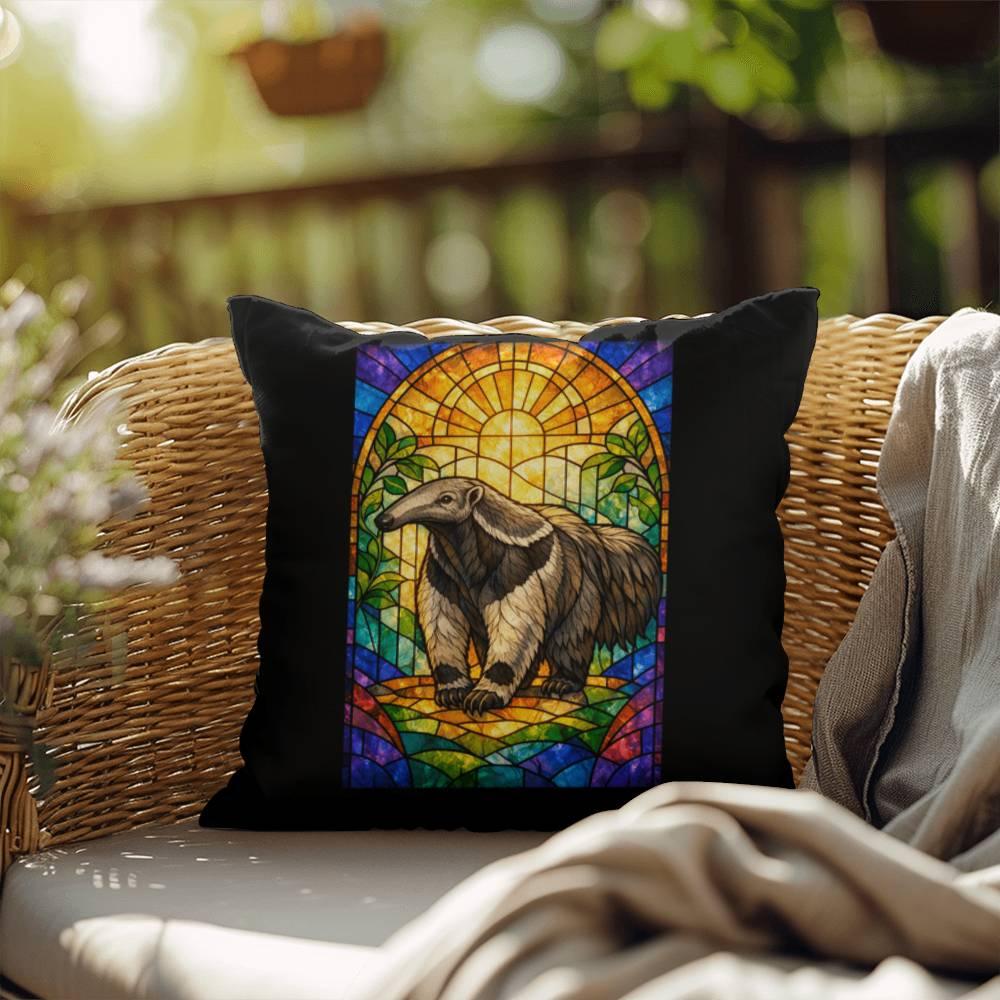 Shop our premium anteater stained glass style throw pillow from MySisterIsASurvivor.
