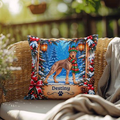 Doberman (Red Fawn Isabella Coat) - Personalized Winter Cushion, Dog Name Pillow for a Cozy Home