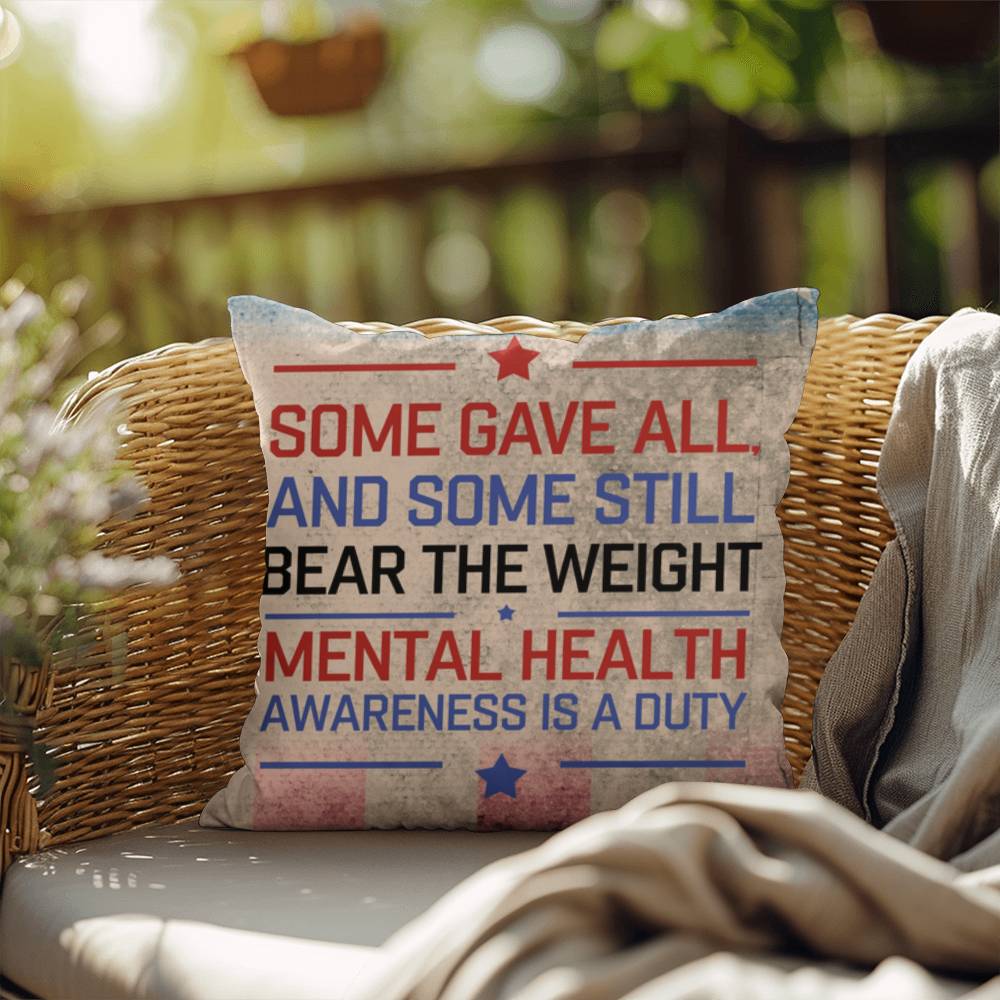 Some Gave All personalized tribute pillow for veterans, Memorial Day remembrance, and PTSD mental health support