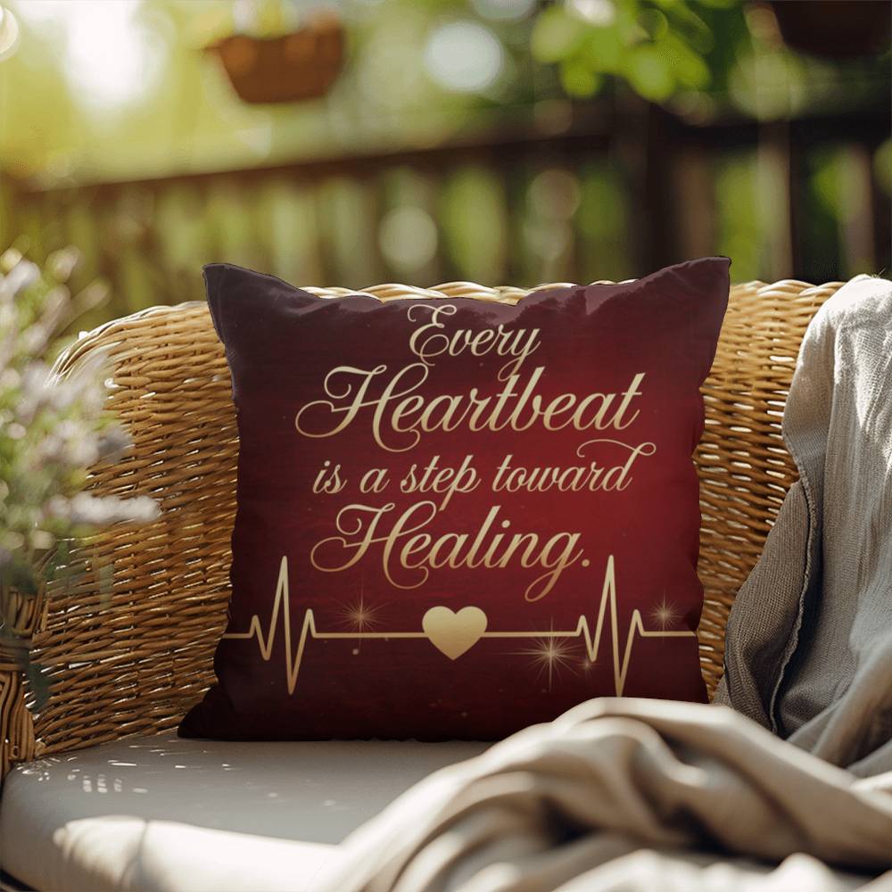 Every Heartbeat Is A Step Towards Healing: Indoor/Outdoor Pillow Self-Care for Relaxation, Mindfulness & Emotional Wellness