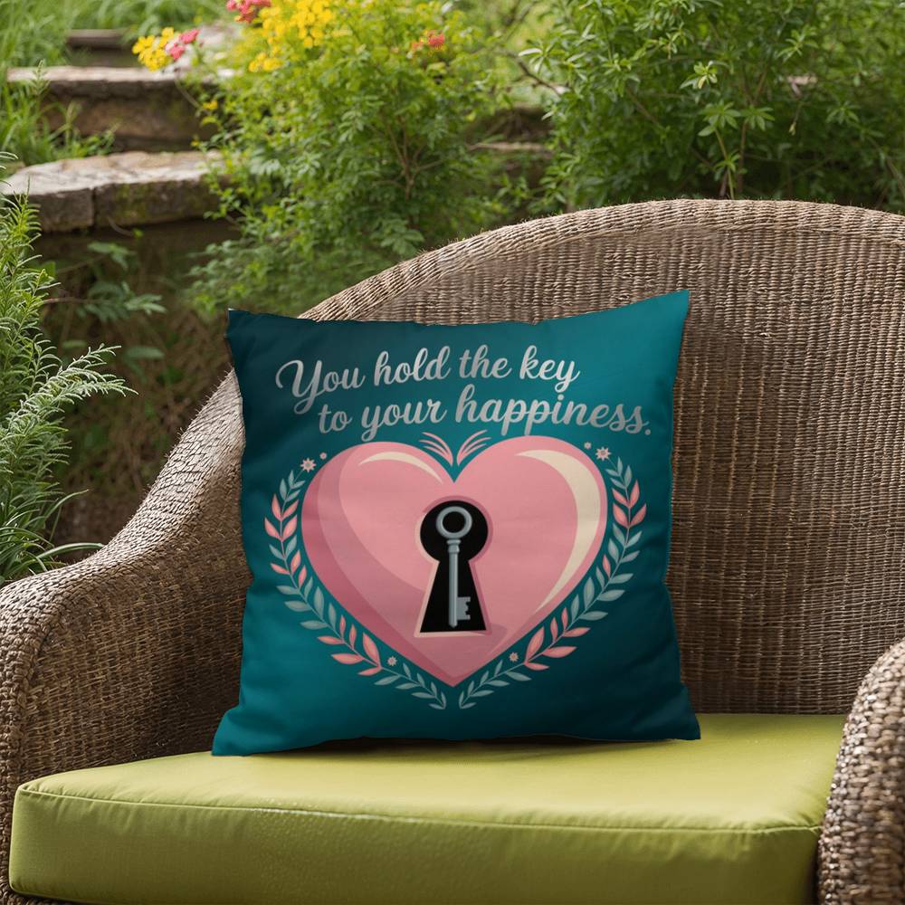 You Hold The Key To Your Happiness: Indoor/Outdoor Pillow Self-Care for Relaxation, Mindfulness & Emotional Wellness