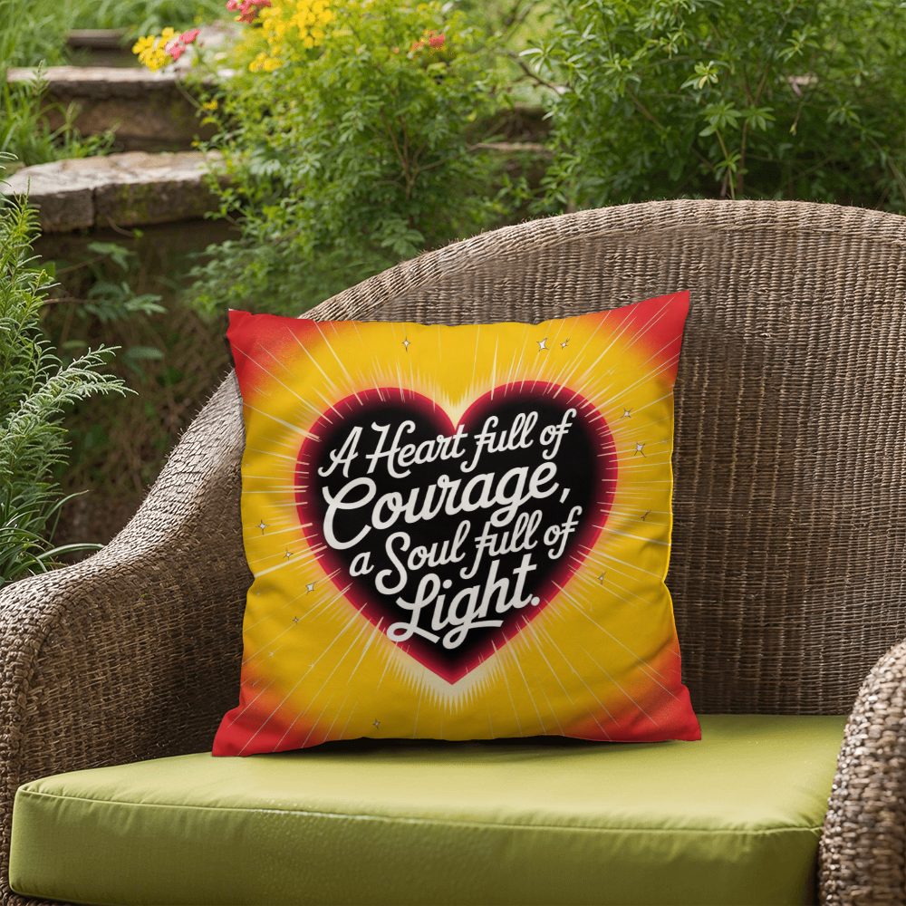 A Heart Full Of Courage, A Soul Full Of Light: Indoor/Outdoor Pillow Self-Care for Relaxation, Mindfulness & Emotional Wellness