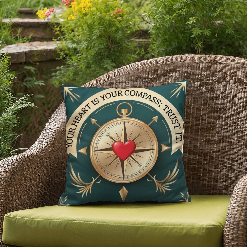 Your Heart Is Your Compass; Trust It: Indoor/Outdoor Pillow Self-Care for Relaxation, Mindfulness & Emotional Wellness