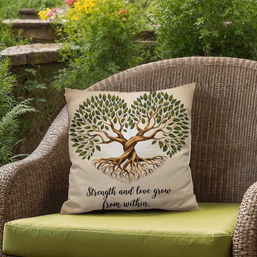 Strength and Love Grow From Within: Indoor/Outdoor Pillow Self-Care for Relaxation, Mindfulness & Emotional Wellness