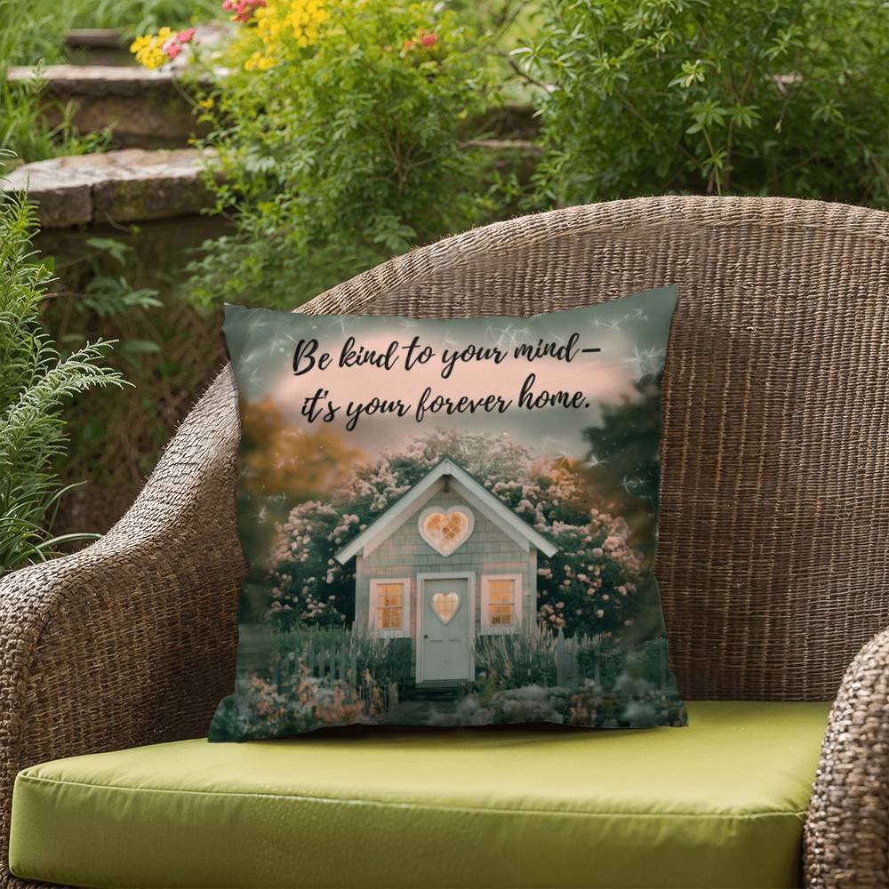 Be Kind To Your Mind - It's Your Forever Home: Indoor/Outdoor Pillow Self-Care for Relaxation, Mindfulness & Emotional Wellness