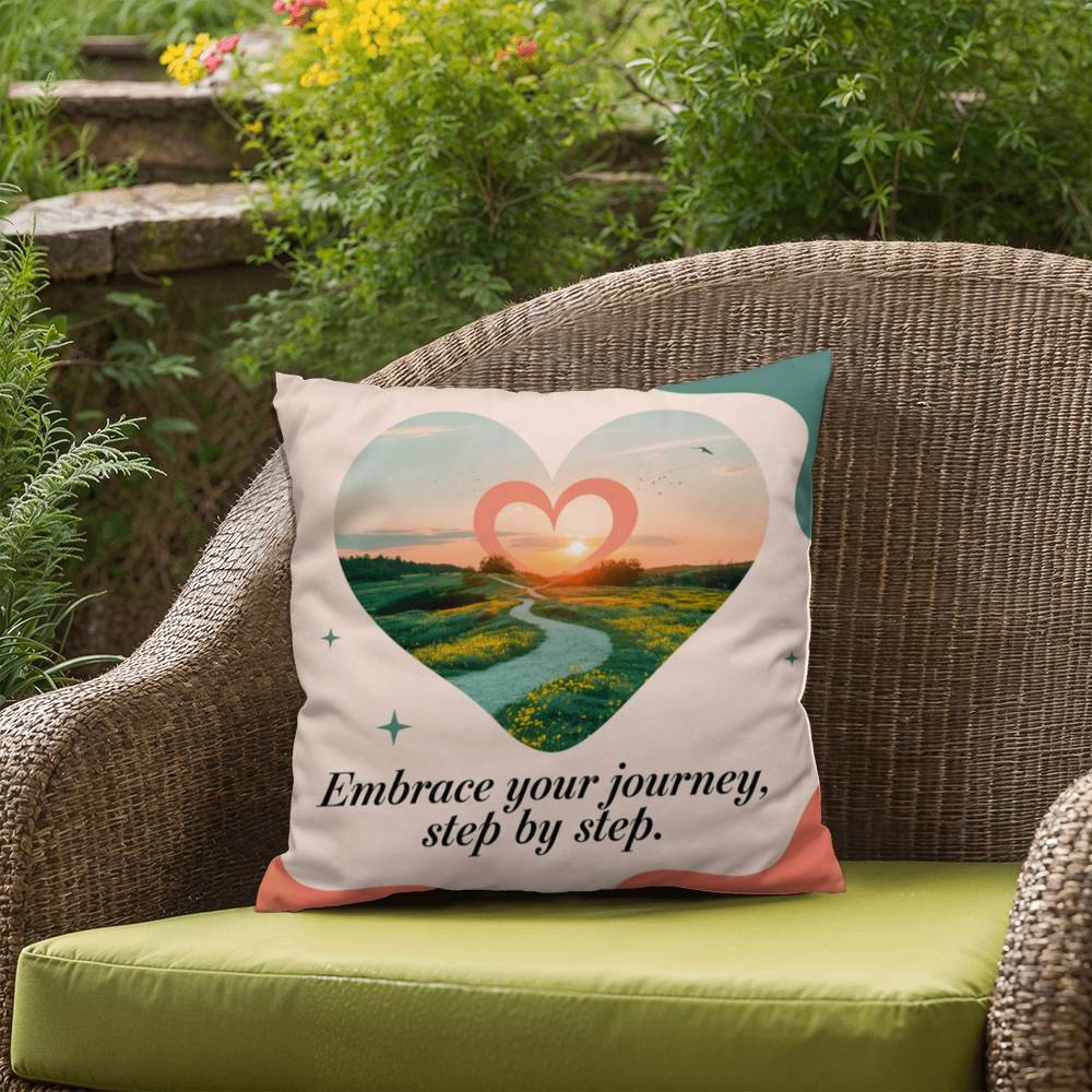 Embrace Your Journey, Step By Step: Indoor/Outdoor Pillow Self-Care for Relaxation, Mindfulness & Emotional Wellness