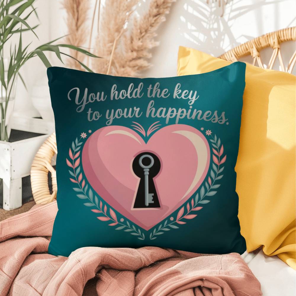 You Hold The Key To Your Happiness: Indoor/Outdoor Pillow Self-Care for Relaxation, Mindfulness & Emotional Wellness