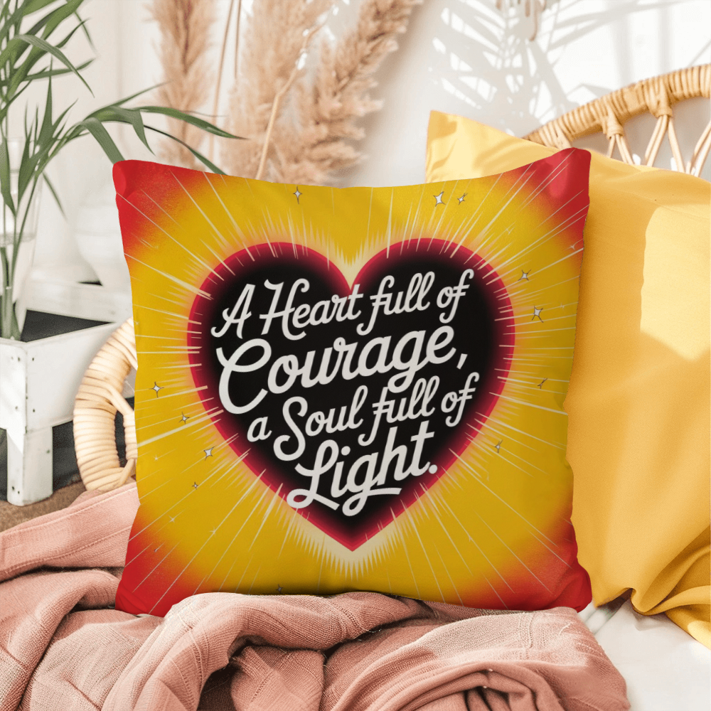 A Heart Full Of Courage, A Soul Full Of Light: Indoor/Outdoor Pillow Self-Care for Relaxation, Mindfulness & Emotional Wellness
