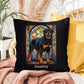 Rottweiler (Black and Tan) Indoor/Outdoor Pillow - Personalized Stained Glass Dog Tribute & Comfort Gift
