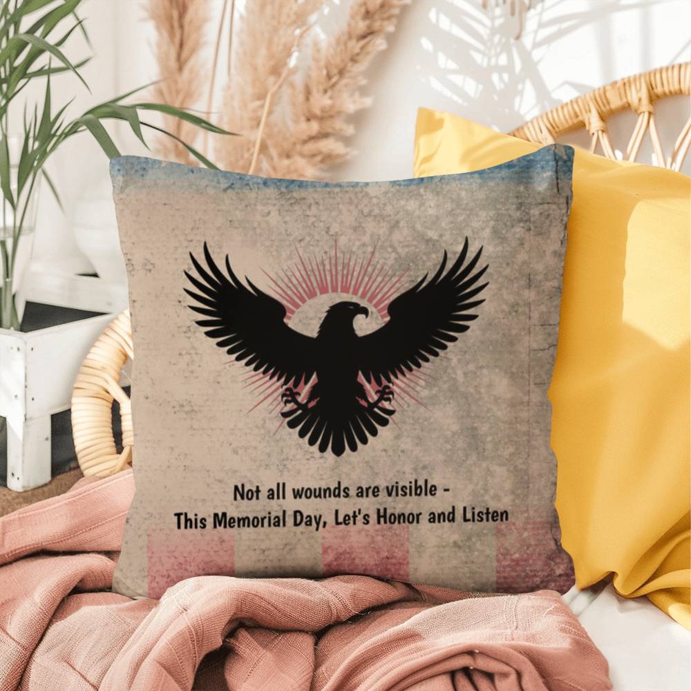 Not All Wounds Are Vis Indoor/Outdoor Pillowible: Resilient Comfort - Mental Health & Memorial Tribute