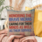 Honoring the Brave personalized outdoor pillow honoring veterans, PTSD warriors, and Memorial Day tribute