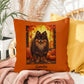 Chocolate and Tan Pomeranian indoor outdoor pillow, personalized dog cushion, pet decor gift