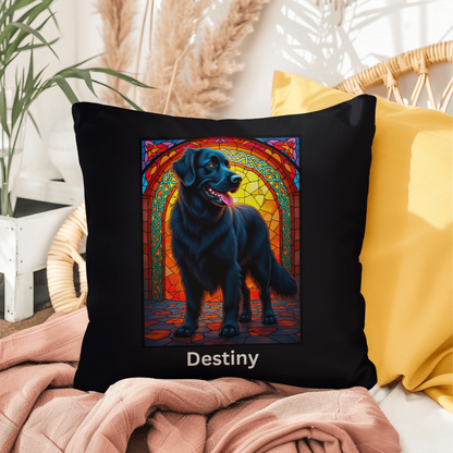 Black Golden Retriever personalized indoor/outdoor pillow, dog lover throw for home or patio decor