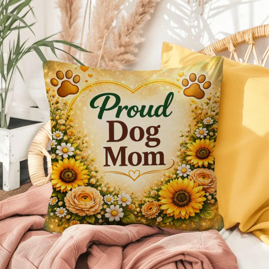 Shop our proud dog mom throw pillow featuring the 16" x 16" style option from MySisterIsASurvivor.