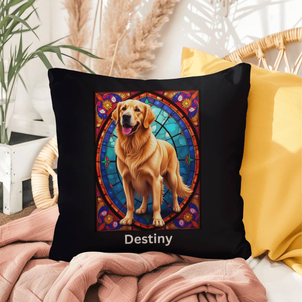 Classic Golden Retriever indoor/outdoor pillow, custom dog lover throw pillow for home or gift