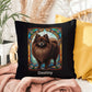 Pomeranian (Chocolate) Indoor/Outdoor Pillow - Personalized Stained Glass Dog Tribute & Comfort Gift