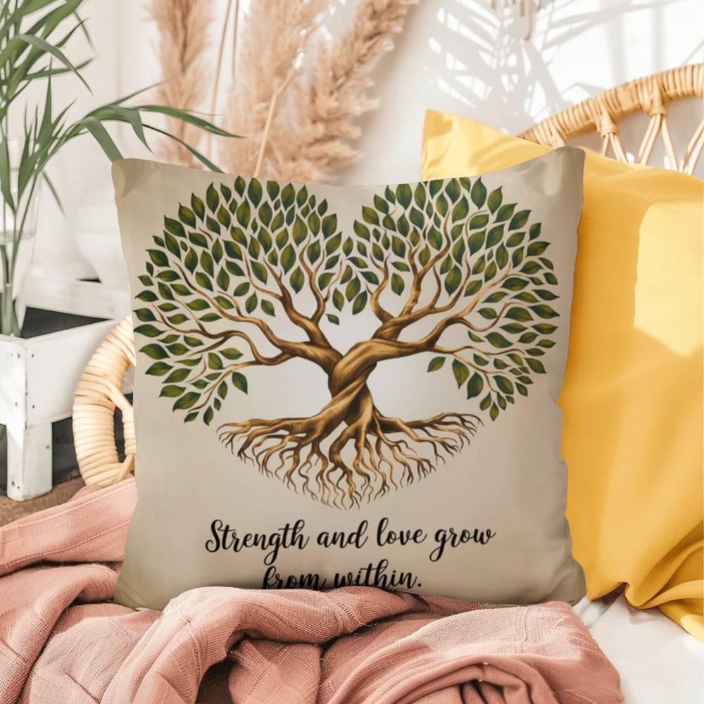 Strength and Love Grow From Within: Indoor/Outdoor Pillow Self-Care for Relaxation, Mindfulness & Emotional Wellness