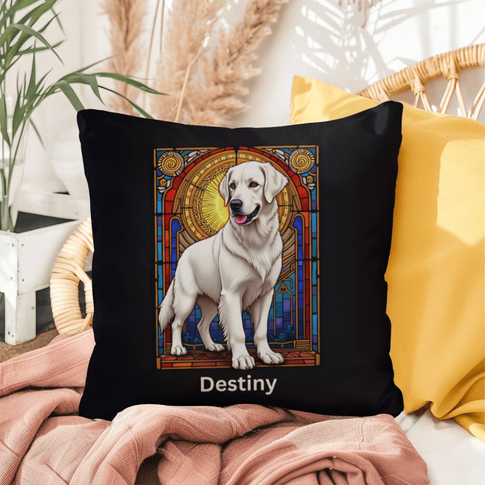 White Golden Retriever personalized indoor/outdoor pillow, dog lover home decor gift idea
