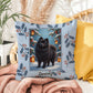 Pomeranian Black Pillow - Fluffy Pom pillow, indoor/outdoor winter dog throw, seasonal accent
