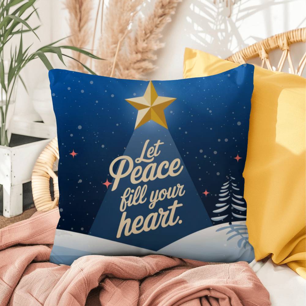 Let Peace Be Your Tradition Throw Pillow - Tranquil Christmas pillow for comfort and calm