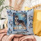 Husky Agouti & White Pillow - Arctic Husky throw pillow, cozy winter dog decor, personalized accent