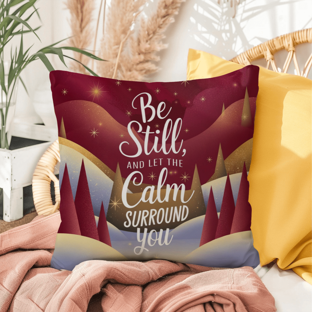 Be Still and Let the Calm Surround You Throw Pillow - Peaceful holiday accent for relaxation