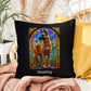 Belgian Malinois (Red) Indoor/Outdoor Pillow - Personalized Stained Glass Dog Tribute & Comfort Gift