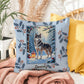 Husky Wolf Grey Pillow - Frosty Husky pillow, winter dog throw, seasonal indoor home accent