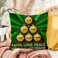Faith, Love, Peace, Healing, Courage Throw Pillow - Motivational Christmas décor for inner peace
