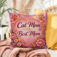 Shop our cat mom best mom throw pillow featuring the 16" x 16" style option from MySisterIsASurvivor.