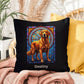 Red Golden Retriever indoor/outdoor pillow, custom dog lover throw pillow gift for pet parents