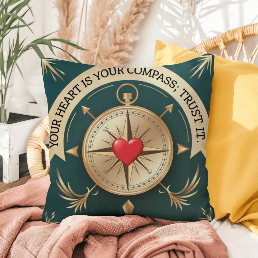 Your Heart Is Your Compass; Trust It: Indoor/Outdoor Pillow Self-Care for Relaxation, Mindfulness & Emotional Wellness