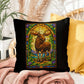 Shop our premium moose stained glass style throw pillow from MySisterIsASurvivor.