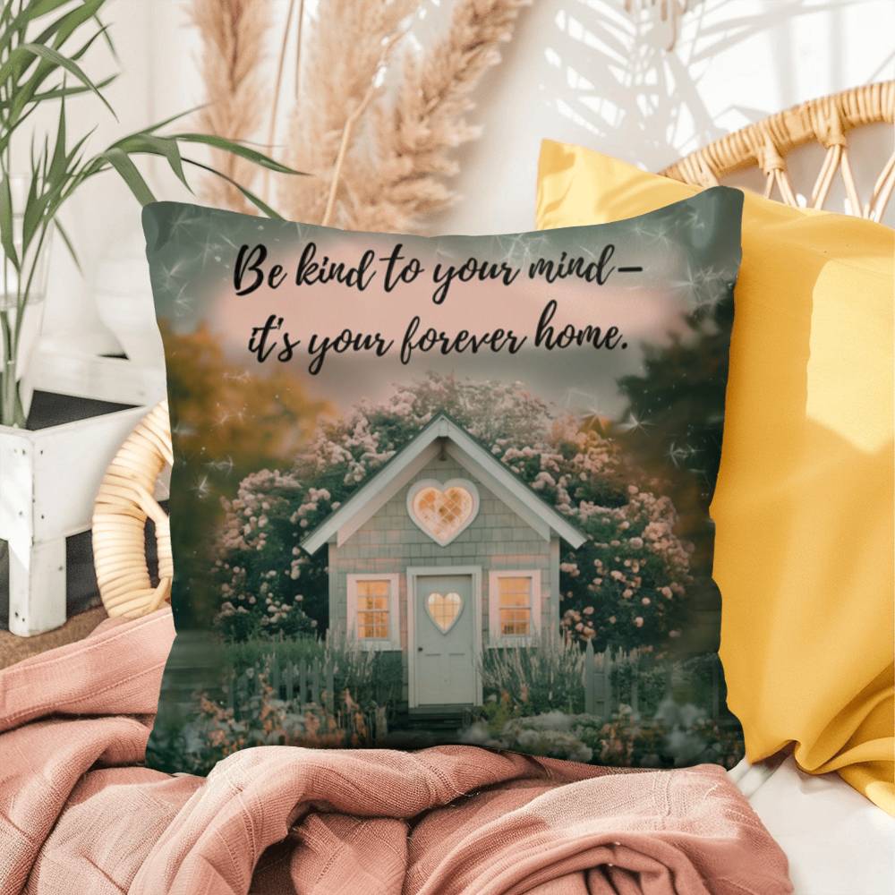 Be Kind To Your Mind - It's Your Forever Home: Indoor/Outdoor Pillow Self-Care for Relaxation, Mindfulness & Emotional Wellness