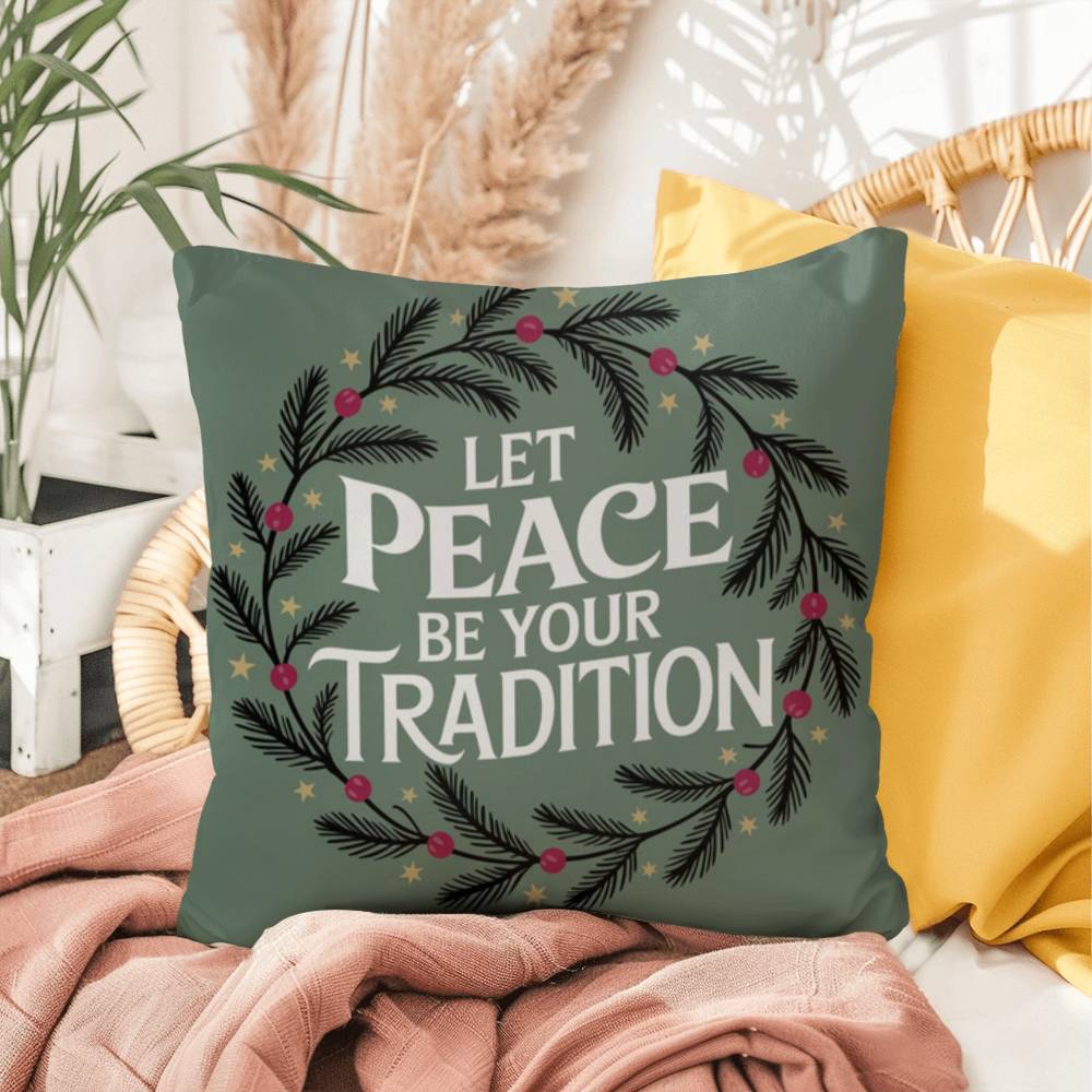 Let Peace Fill Your Heart Throw Pillow - Gentle Christmas décor for serenity and joy