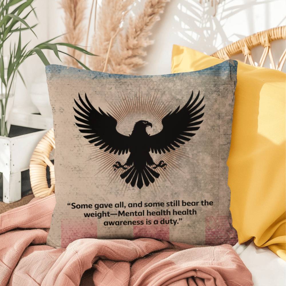 Some Gave All Indoor/Outdoor Pillow: Resilient Comfort - Mental Health & Memorial Tribute
