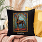 Doberman Pinscher (Brown & Rust) Indoor/Outdoor Pillow - Personalized Stained Glass Dog Tribute & Comfort Gift