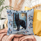 German Shepherd Black Pillow - Winter German Shepherd pillow, personalized dog throw, home decor accent