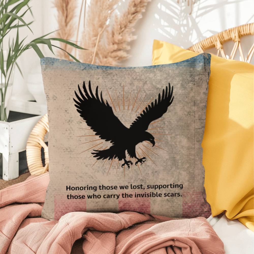 Honoring Those We Lost Indoor/Outdoor Pillow: Resilient Comfort - Mental Health & Memorial Tribute