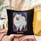 Pomeranian (White) Indoor/Outdoor Pillow - Personalized Stained Glass Dog Tribute & Comfort Gift