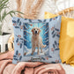 Golden Retriever White Pillow - Cozy Golden Retriever pillow, winter indoor dog throw, festive accent