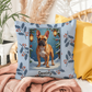 French Bulldog Fawn Pillow - Seasonal Frenchie throw pillow, indoor winter dog home accent