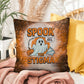 Ghost-themed indoor/outdoor Halloween pillow with “Spook The Stigma” for mental health awareness