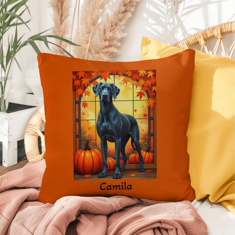 Great Dane (Blue) Throw Pillow - Custom Indoor/Outdoor Dog Cushion, Great Dane Lover Gift